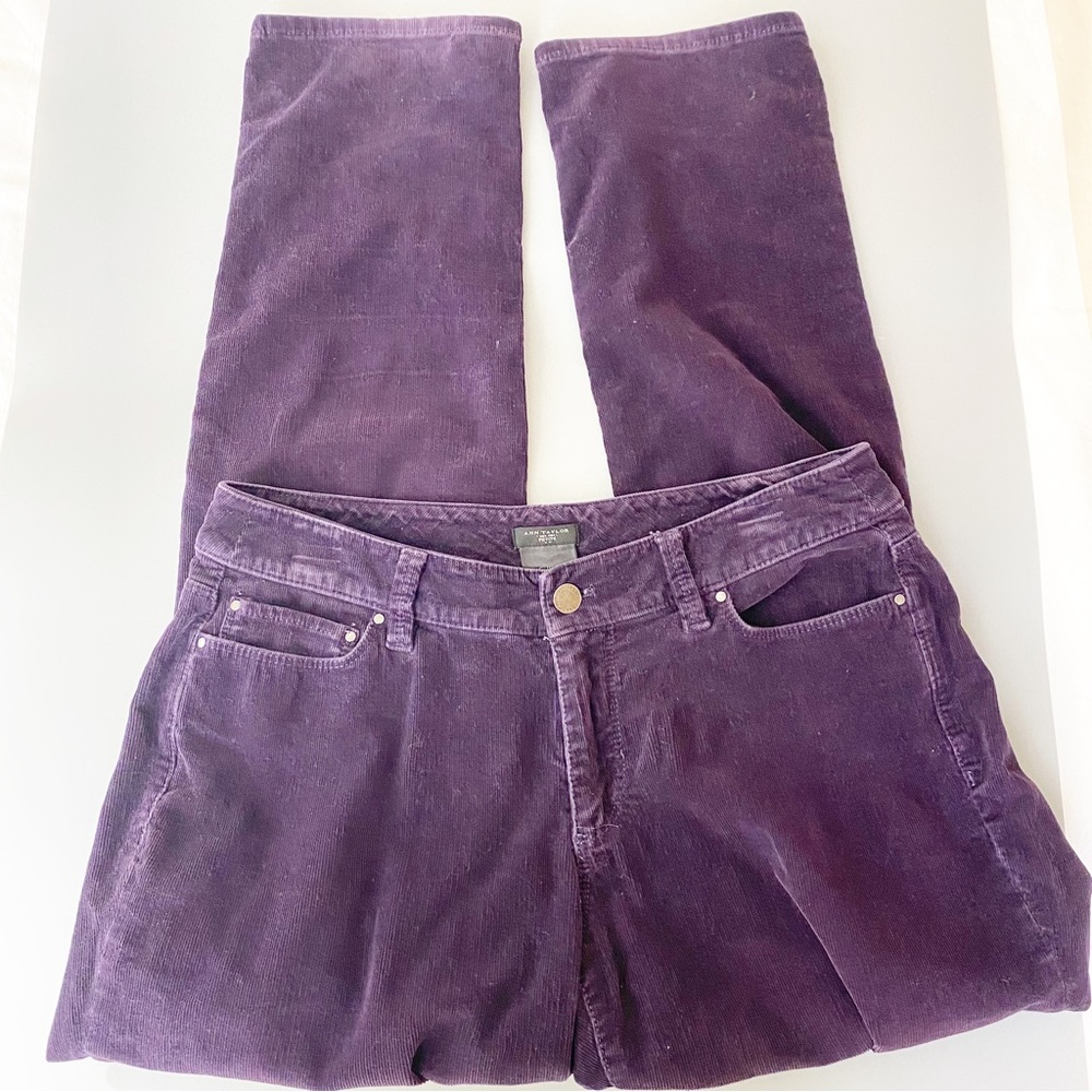 Ann Taylor Petite Curvy Purple Corduroy Pants Size 6P